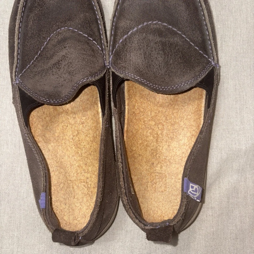 Spenco Siesta Women's 11 W Suede Leather Slip-on Comfort Shoe Fossil Wide Brown‎